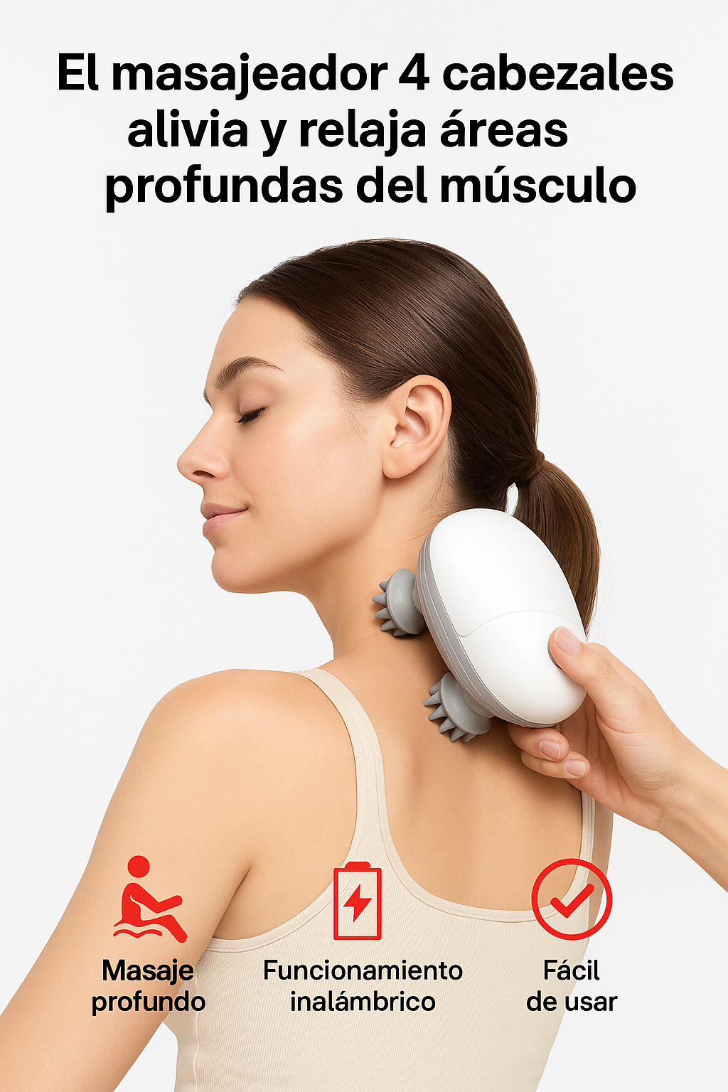 MASAJEADOR PORTATIL +  PARCHES PARA DOLOR