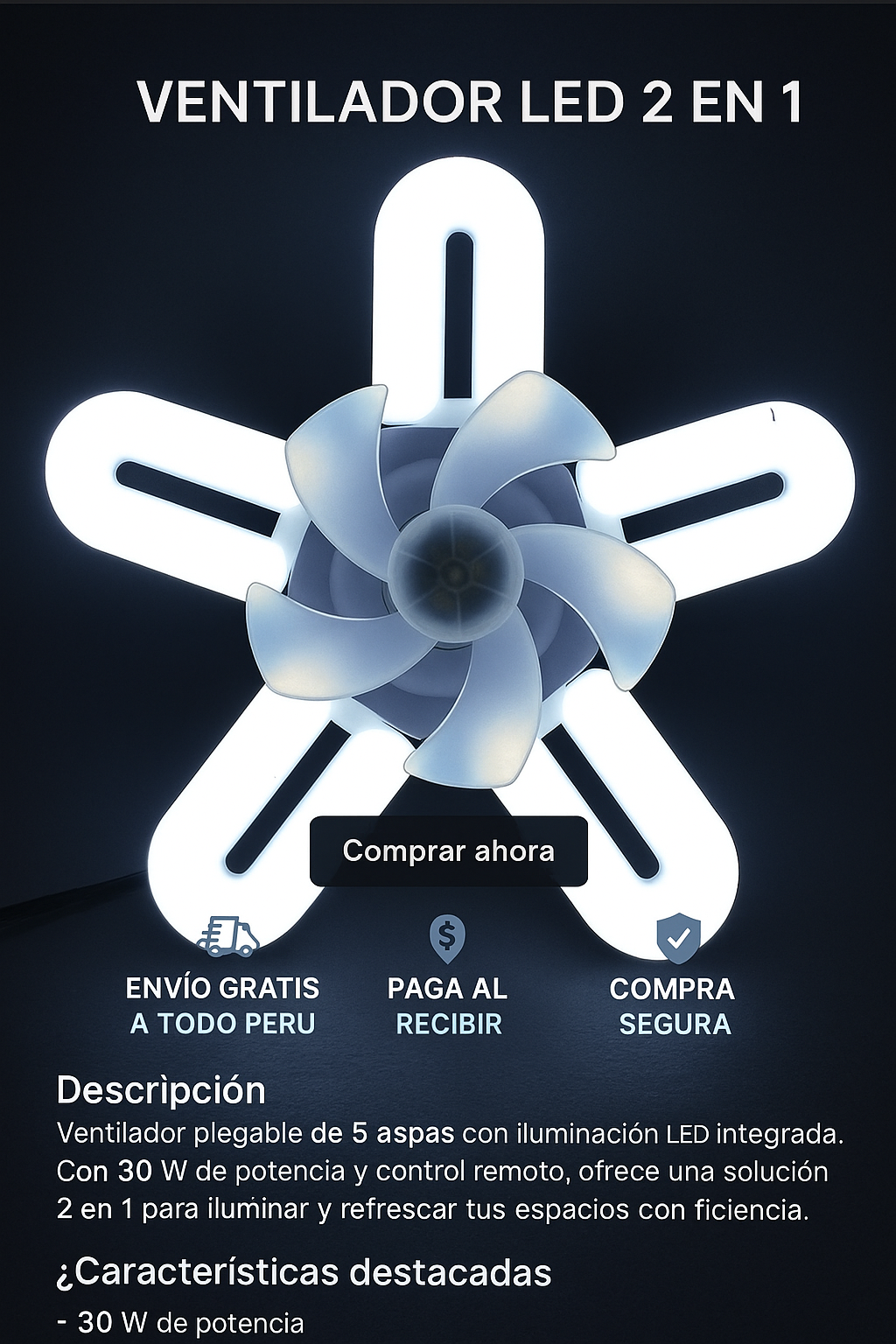 Ventilador Led 2 EN 1