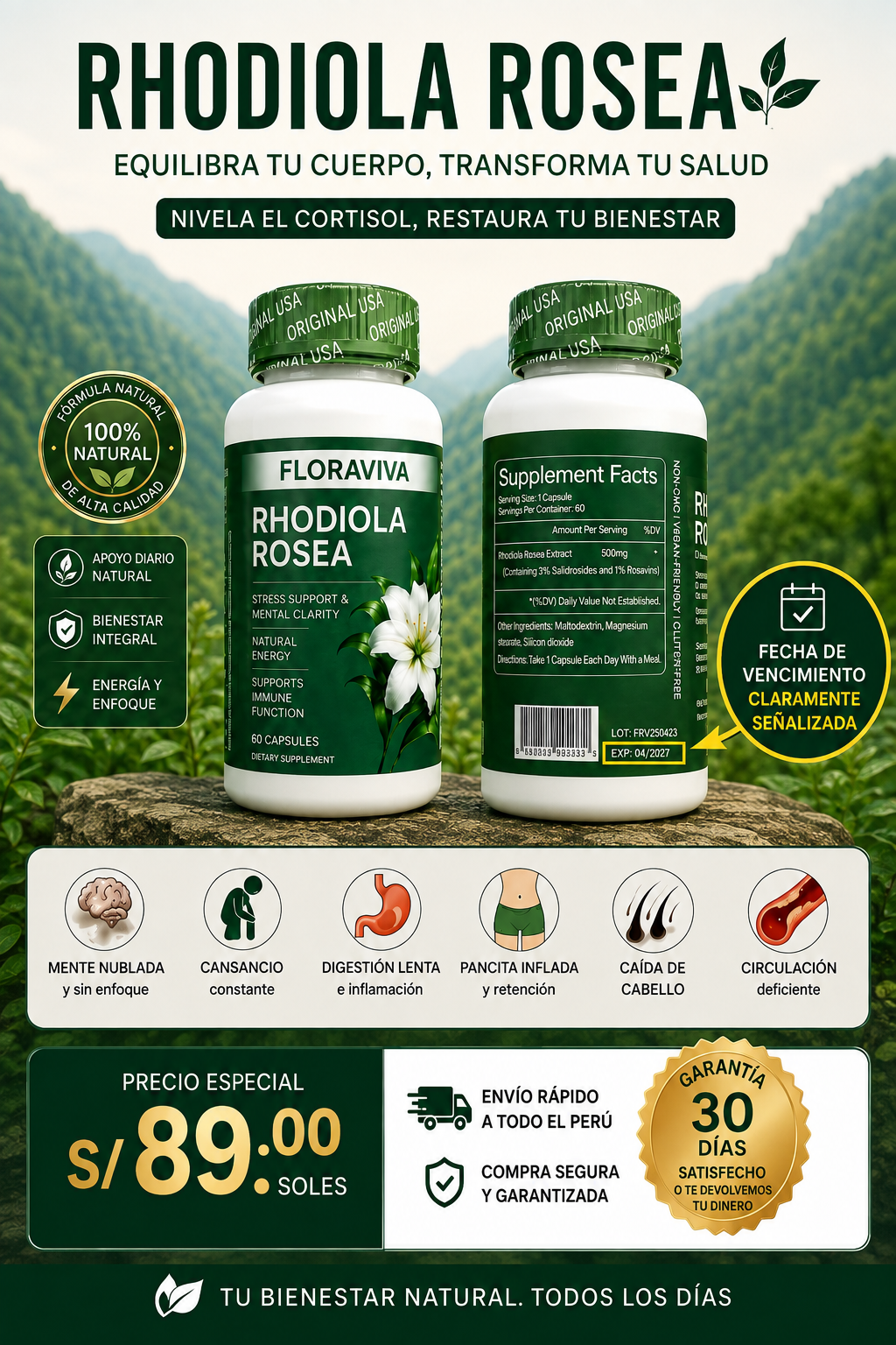 Rhodiola Rosea - Nivela tu Cortisol