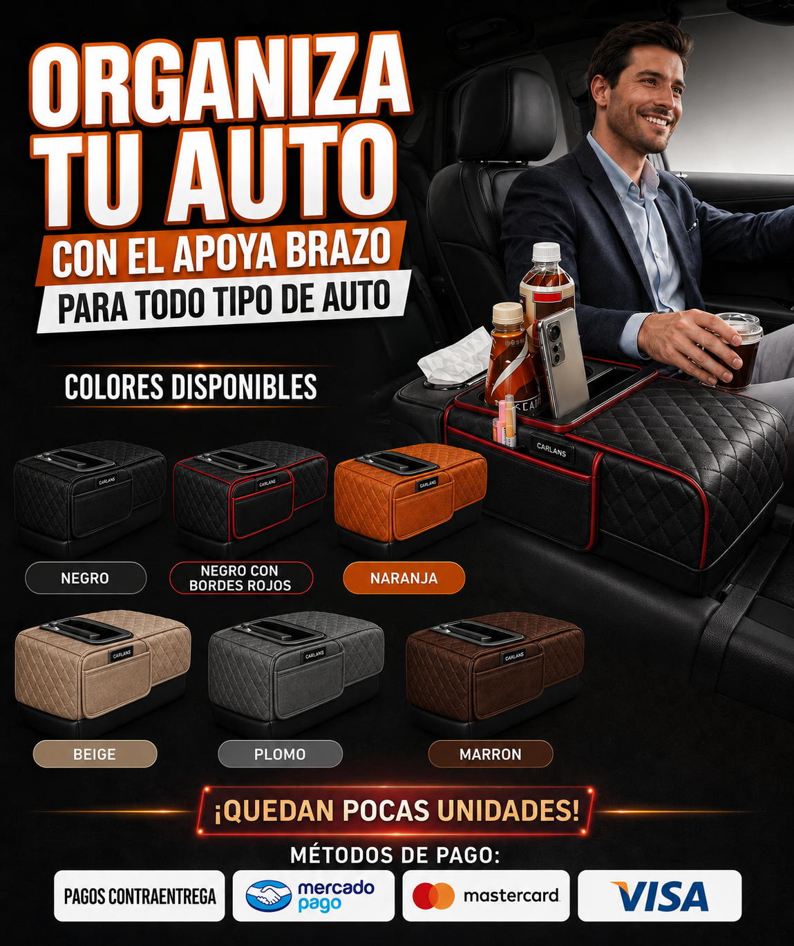 🖐️🚗 APOYA BRAZOS PARA TODO TIPO DE AUTO🚗🖐️
