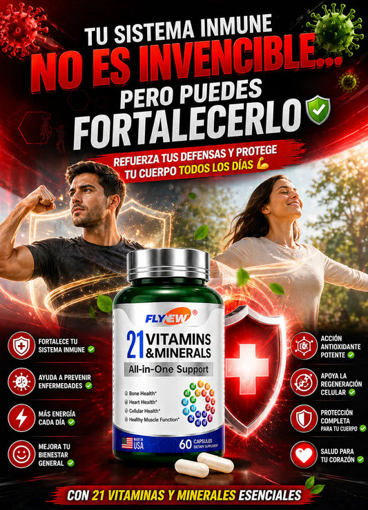 21 vitaminas y minerales  TODO EN UNO