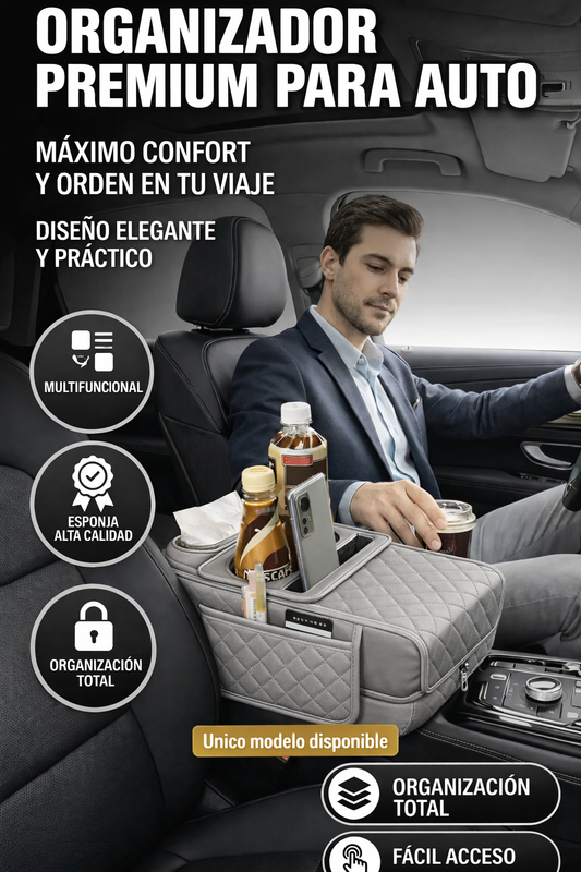 🖐️🚗 APOYA BRAZOS PARA AUTO (NEGRO CON BORDES ROJOS)