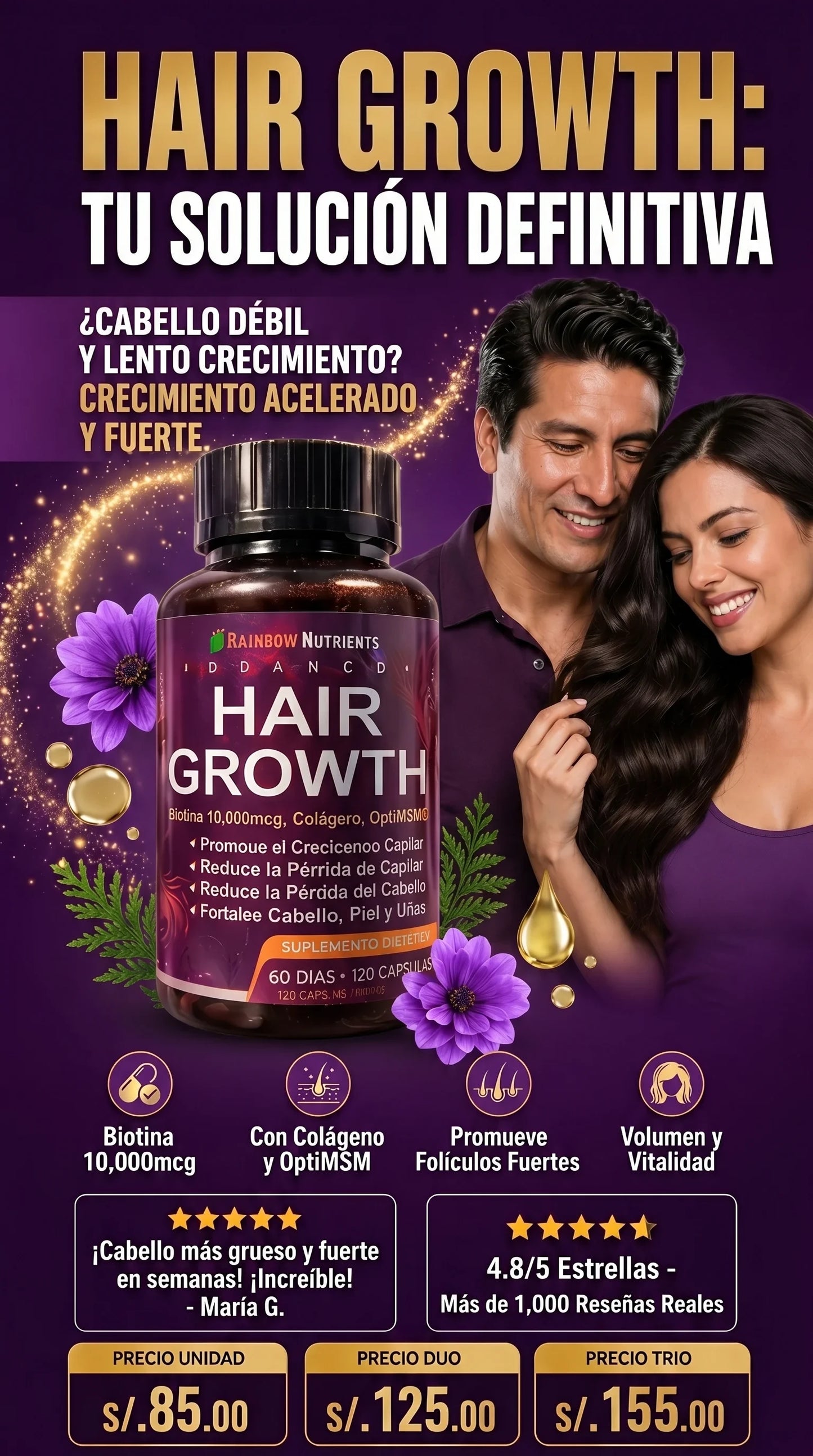 Crecimiento del cabello Tratamiento de 3 meses