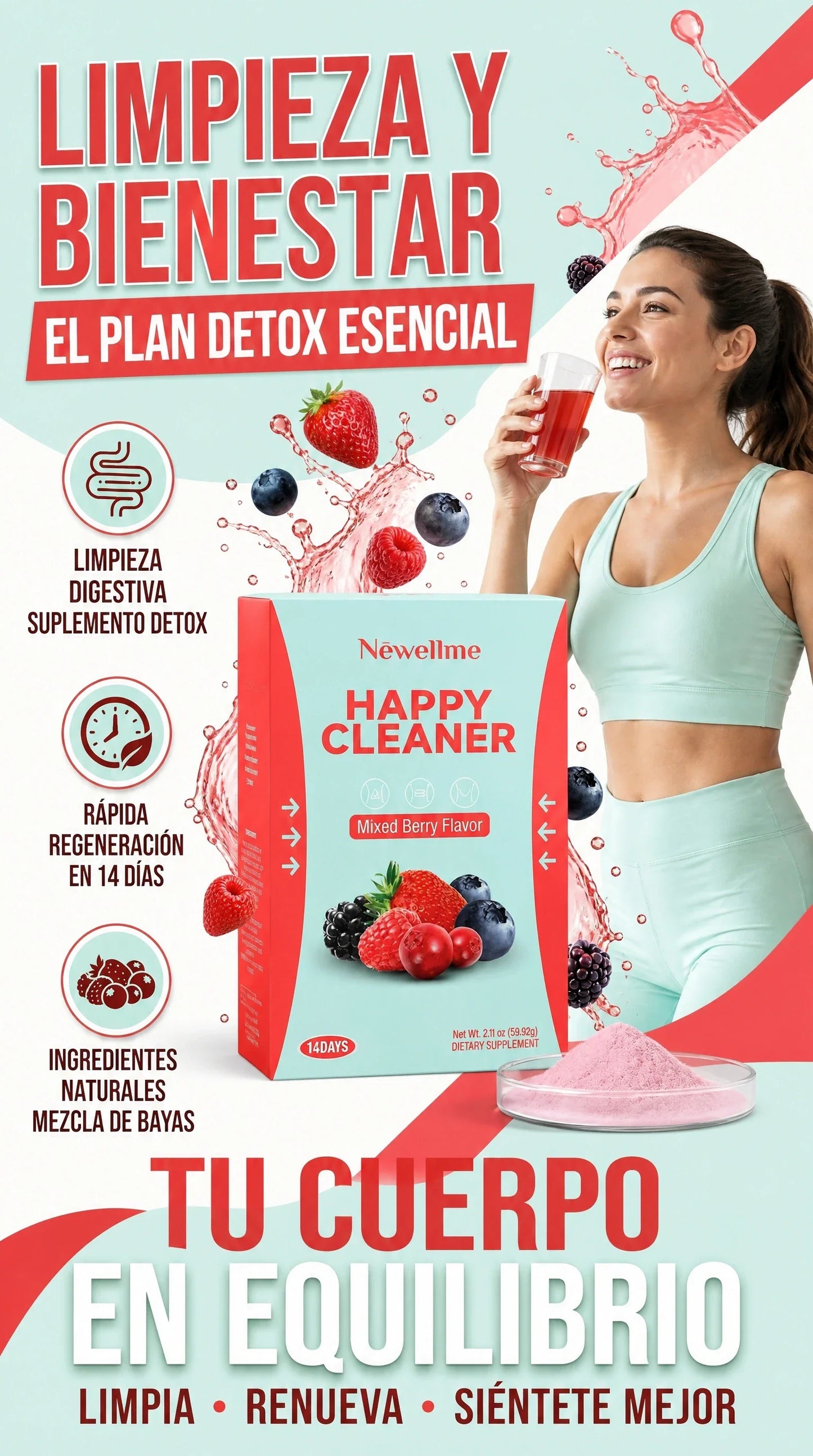 Happy Cleaner 14 dias para limpiar las paredes intestinales